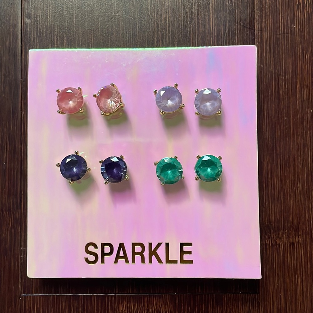 4 Pack Stud Earrings